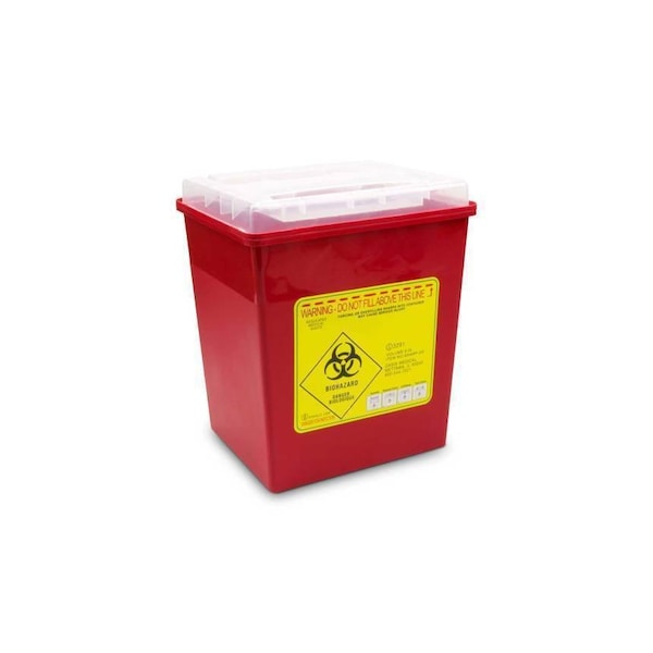 Oasis Sharps Container, 2 Gallons, Locking Top Flap, Polypropylene, 3 Per Pack SHARP-2GX3 - main